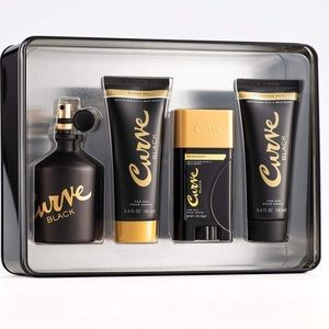 Curve Curve Black Men's Cologne 4 Piece Gift Set, 2.5 Fl. Oz. Eau De Cologne